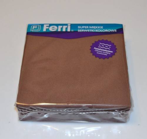SERWETKI 33x33cm - 20szt FERRI 2w.BRĄZOWE