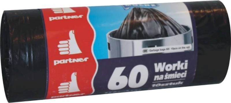 WORKI 60L 10szt LDPE MOCNE czarne PARTNER