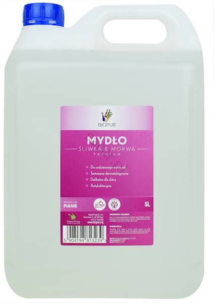 BIOPUR mydło W PIANIE 5L Śliwka & Morwa
