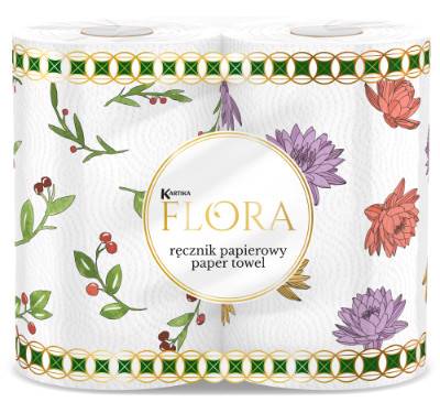 !!! RĘCZNIK papierowy 2szt 3w FLORA nadruk Kartika