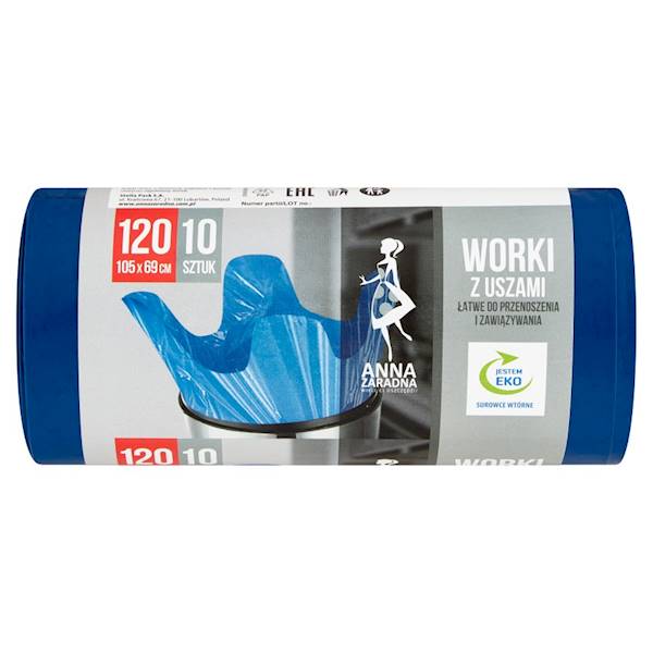 WORKI 120L 10szt z uszami NIEBIESKIE Anna Zaradna