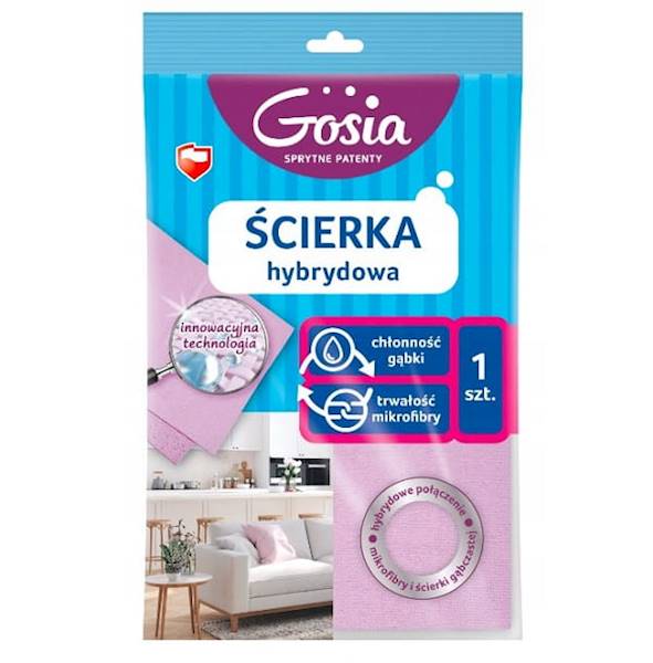 ŚCIERKA HYBRYDOWA mikrofibra 1szt GOSIA 29x29cm