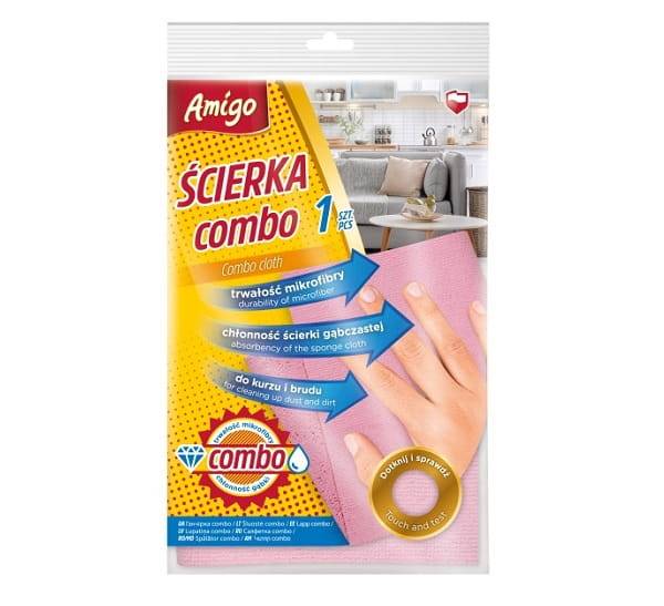 ŚCIERKA COMBO mikrofibra 1szt AMIGO 27x27cm