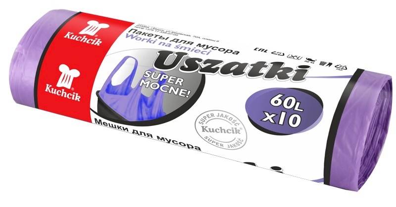 WORKI 60L 10szt KUCHCIK * USZATKI 2882 fioletowe