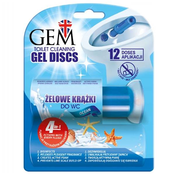 GEM - kleksy - żelowe krążki do WC 12 użyć OCEAN