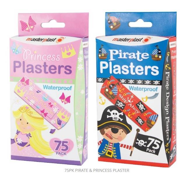 PLASTRY DLA DZIECI - 72szt PIRATE & PRINCESS