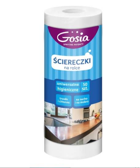 ŚCIERECZKI NA ROLCE uniwersalne 50szt białe GOSIA