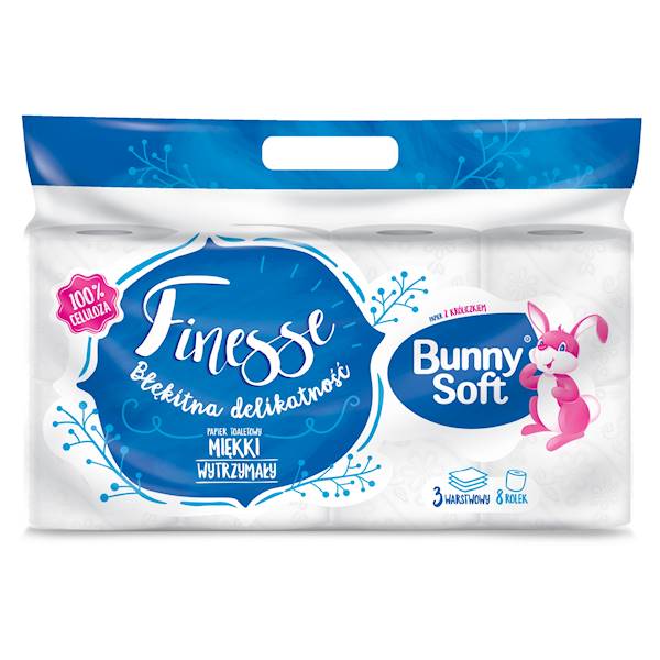 BUNNY SOFT papier toalet.8szt biały 3w.FINESSE /7/