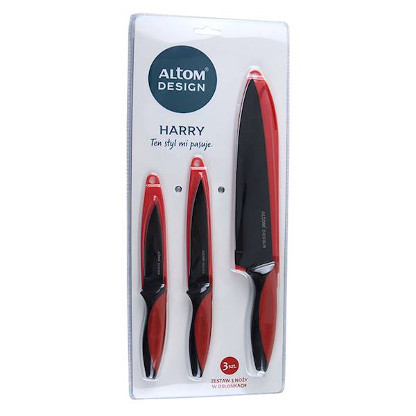 ZESTAW NOŻY w osłonkach 3szt HARRY 20/11/9cm