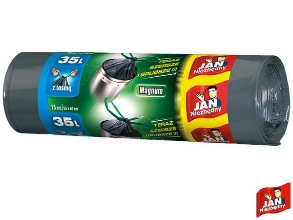 WORKI 35L op.15szt MAGNUM z taśmą czarne JN /24/