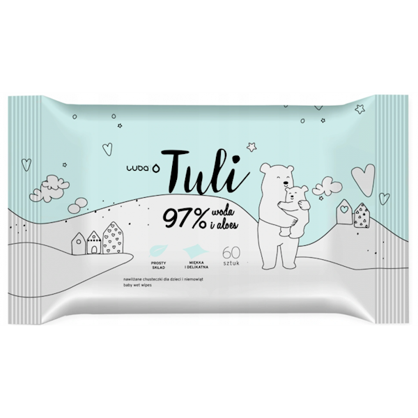 LUBA CHUSTECZKI nawilżone 60szt TULI WODNE Aloes