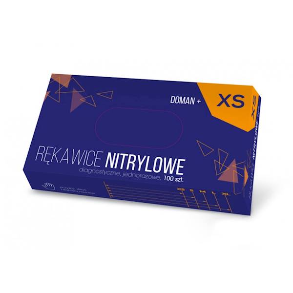RĘKAWICE NITRYLOWE XS 100szt niebieskie