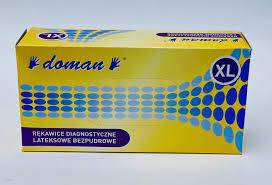 RĘKAWICE LATEKSOWE bezpudr. XL 100szt  DOM.
