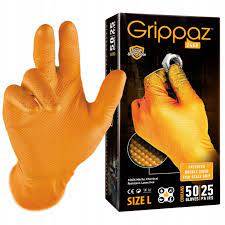 RĘKAWICE NITRYL. L 50szt pomar/ czarne GRIPPAZ