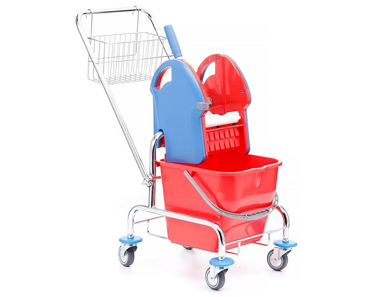 WÓZEK DO SPRZĄTANIA M02 wiadro 1x25L+prasa +koszyk