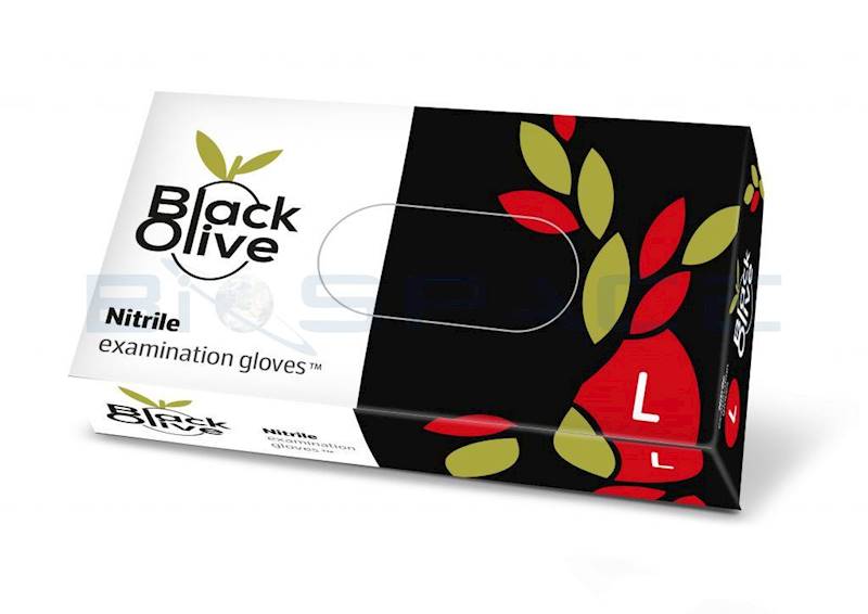RĘKAWICE NITRYLOWE  L 100szt BLACK OLIVE czarn