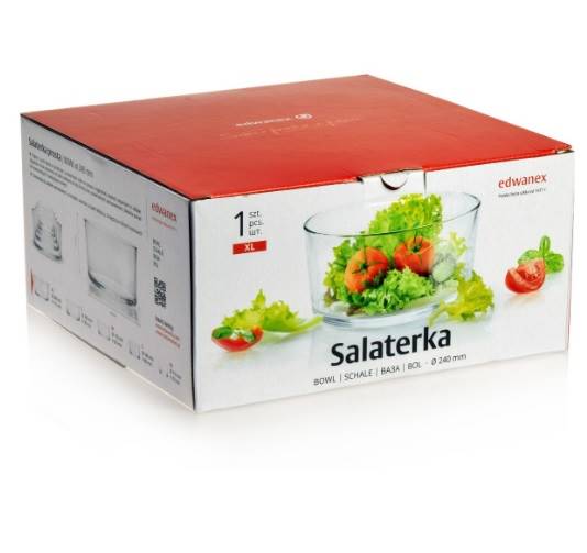 SALATERKA 24cm szklana prosta Edwanex
