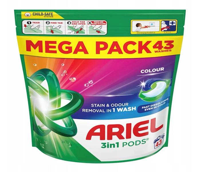 ARIEL kapsułki do prania 43szt COLOR 3 in1