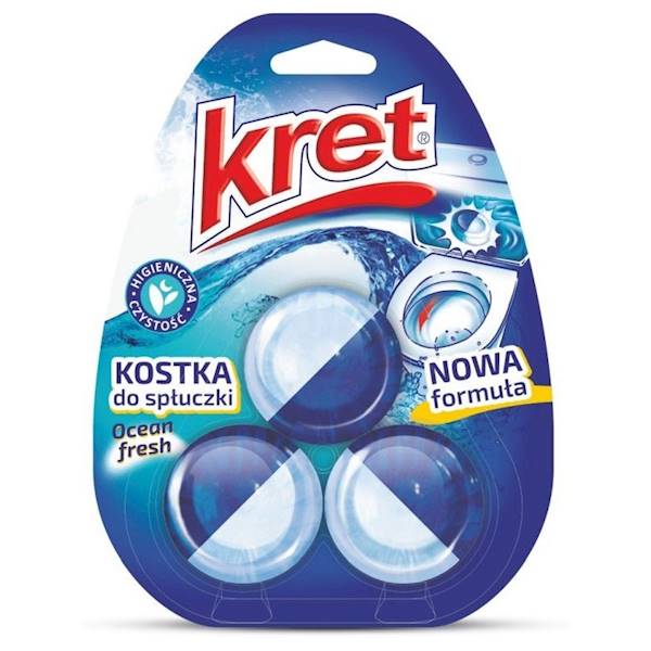 KRET WC kostka do spłuczki - 3szt OCEAN FRESH