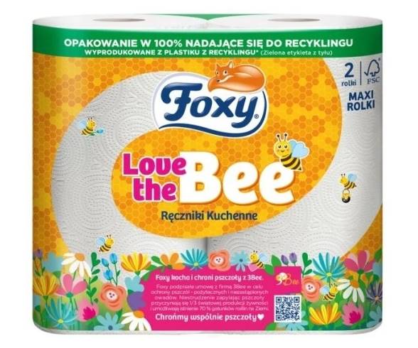 FOXY LOVE the BEE RĘCZNIK papierowy 2szt BIAŁY 2w 