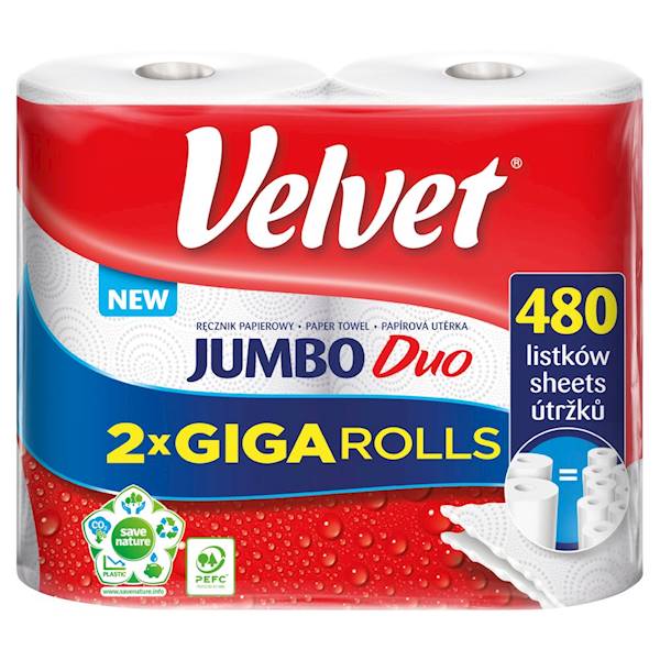 RĘCZNIK VELVET 2szt JUMBO DUO