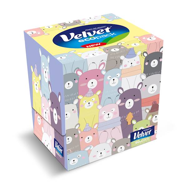VELVET CHUSTECZKI 56szt 3w kartonik kwadrat