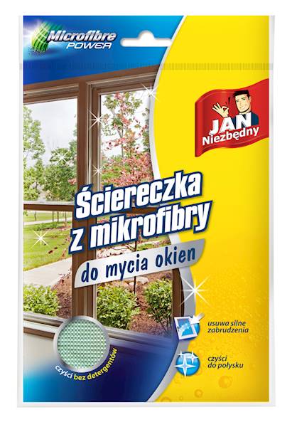 ŚCIERECZKA z mikrofibry do mycia okien JN