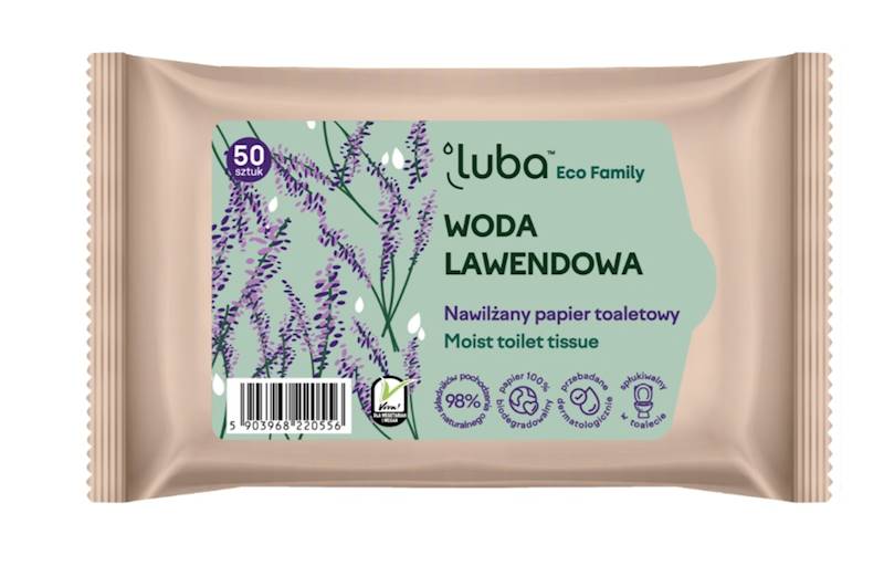 PAPIER NAWILŻANY TOALETOWY 50szt LUBA LAWENDA