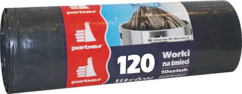 WORKI 120L 10szt LDPE MOCNE czarne PARTNER