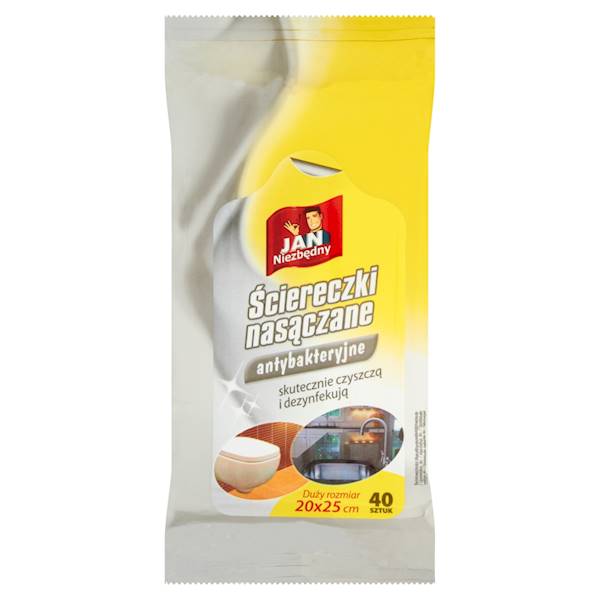 ŚCIERECZKI NASĄCZANE 40szt ANTYBAKTERYJNE  JN /48/