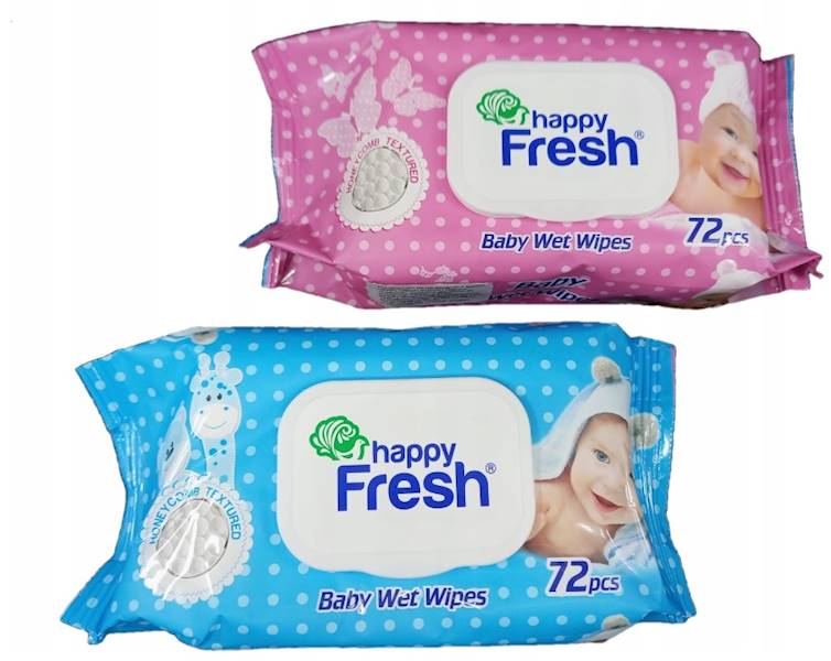HAPPY FRESH chusteczki nawilżone 72szt klips