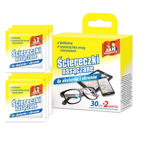 ŚCIERECZKI nasączone okulary i ekrany JAN NIEZBĘDN