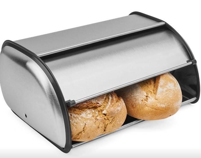 CHLEBAK Satino STALOWY mały 35cx23,5x14,5cm