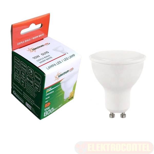 ŻARÓWKA 10W - GU10 b.ciepła LED Spectrum