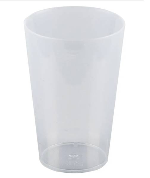 KUBEK 300ml plastik BIAŁY TRANSPARENT