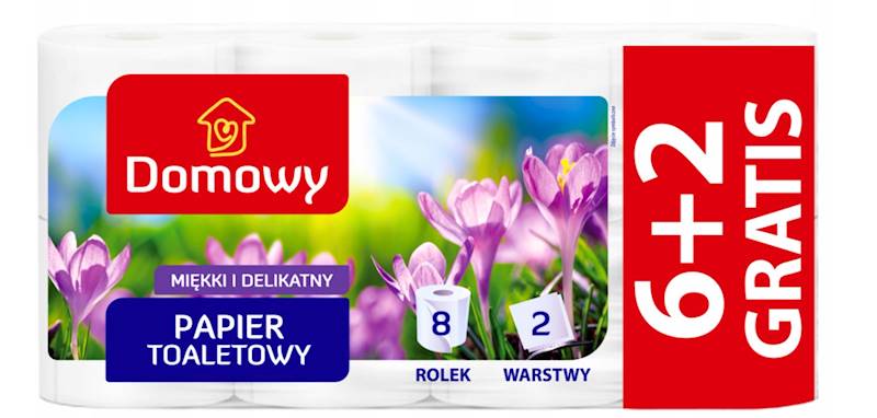 DOMOWY papier toaletowy 8szt 2w celuloza