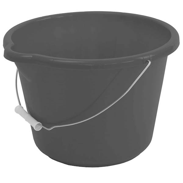 WIADRO 12L DOMOWE szare z koralikiem SIMI 229008
