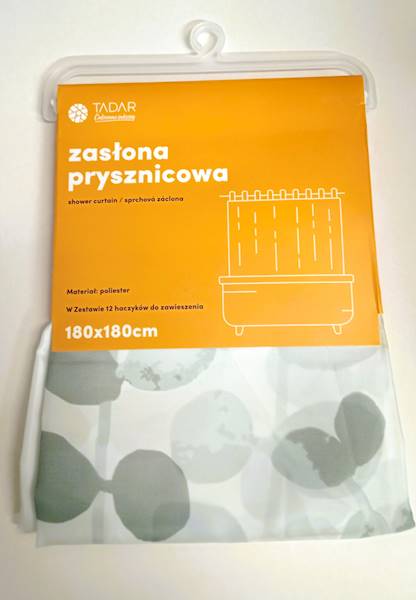 ZASŁONA PRYSZNICOWA 180x180cm tekstylna mix