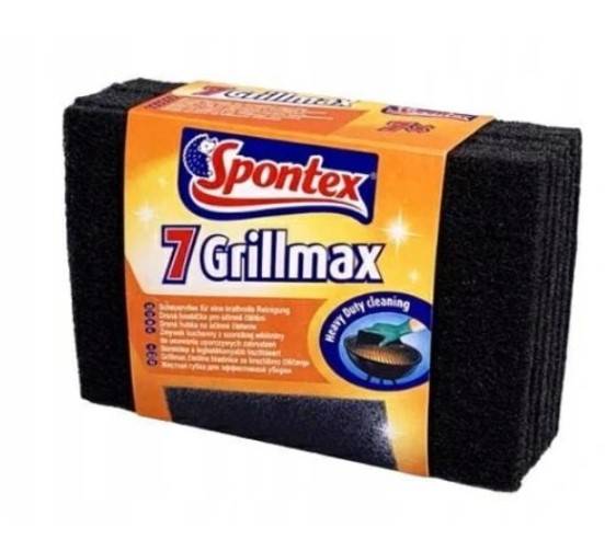 Czyścik zmywak 7szt z czarnej fibry GRILLMAX 15x10