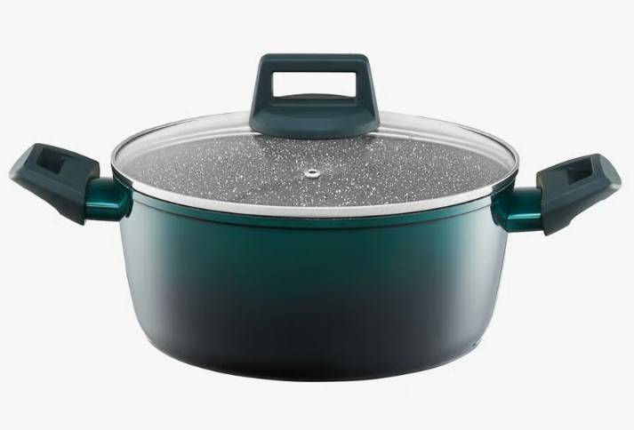 GARNEK 24cm 4,3L OMBRE GREEN pokrywka szkl