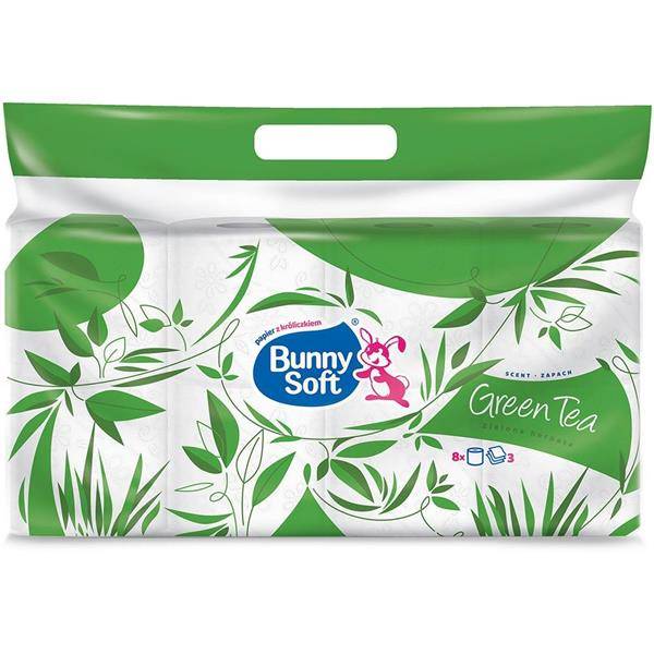 BUNNY SOFT papier toal 8szt biały 3w GREAN TEA /7/