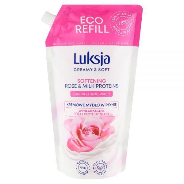 LUKSJA mydło - zapas - saszetka 900ml RÓŻA