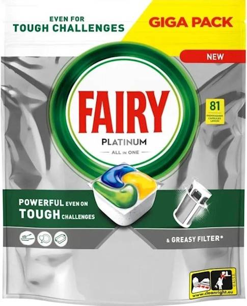 FAIRY PLATINUM tabletki do zmywarek 81szt LEMON