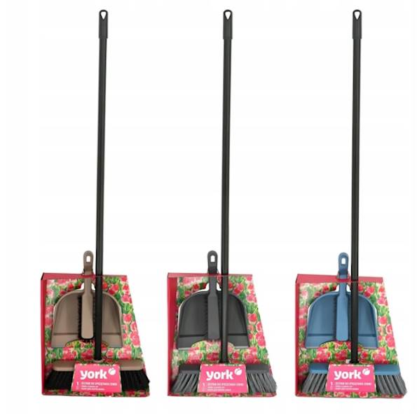 ZESTAW COMBI miotła+kij+zmiotka+szufelka YORK 8201