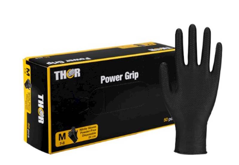 RĘKAWICE NITRYL. THOR Power grip -M- 50szt CZARNE