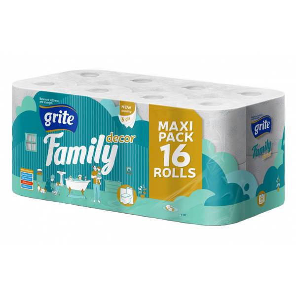 GRITE FAMILY DECOR papier toaletowy 16szt biały 3w
