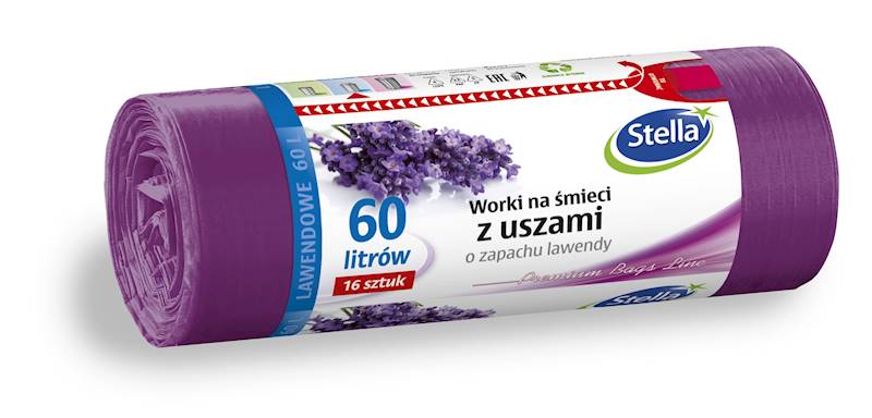 WORKI 60L 16szt z uszami zapach LAWENDOWY