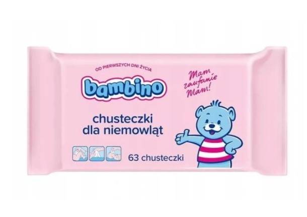 BAMBINO nawilżane CHUSTECZKI 63szt   /6/12/