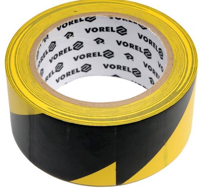 TAŚMA OSTRZEGAWCZA KLEJĄCA ŻÓŁTO-CZARNA 48 MM