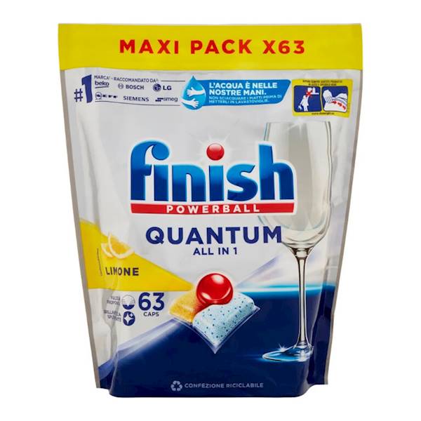 FINISH QUANTUM tabl. Al inl 1 do zmyw. 63szt LEMON